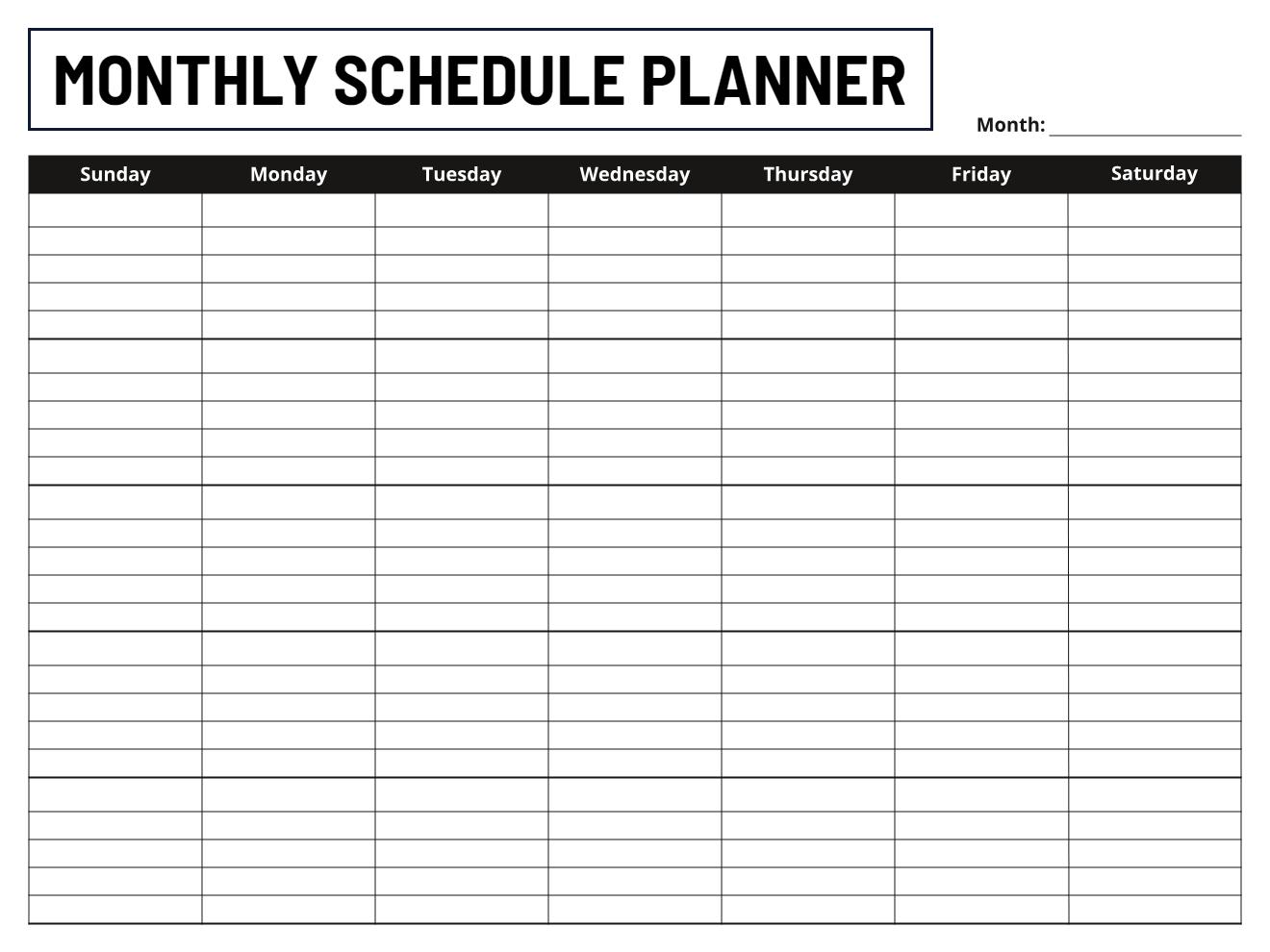 Create Your Own Monthly Plan