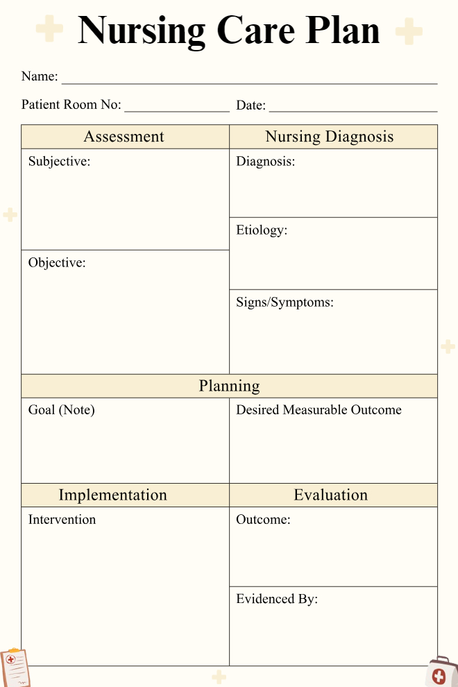 Comprehensive Nursing Care And Treatment Planner