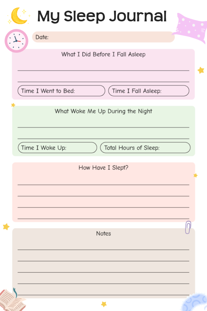 Daily Sleep Tracking Journal